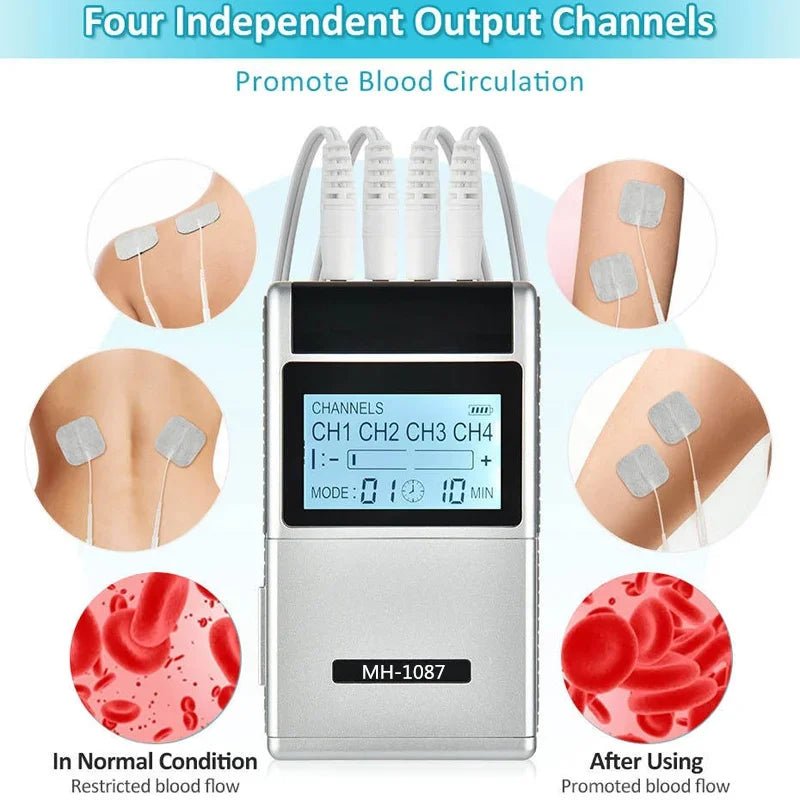 Dual Channel Tens Ems 4 - in - 1 Pain Relief Therapy Device - Ruby's Vault