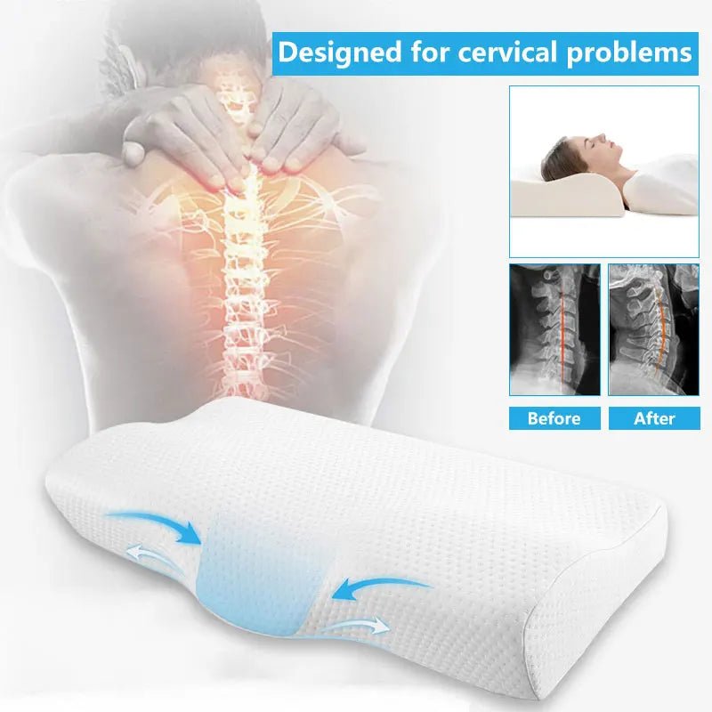 Memory Foam Orthopedic Pillow - Cervical Neck Support - Ruby's Vault